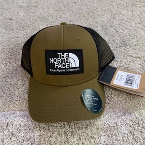 The North Face Olive Green and Black Mesh Trucker Hat